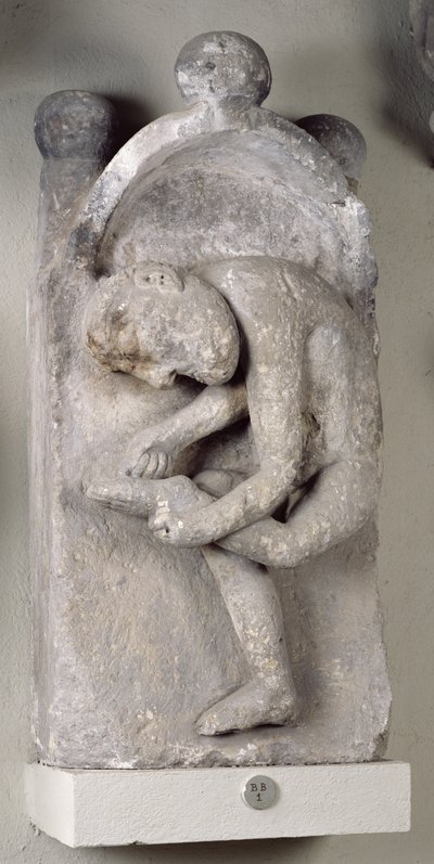 Relief, das einen Mann zeigt, der einen Dorn aus seinem Fuß entfernt von French School