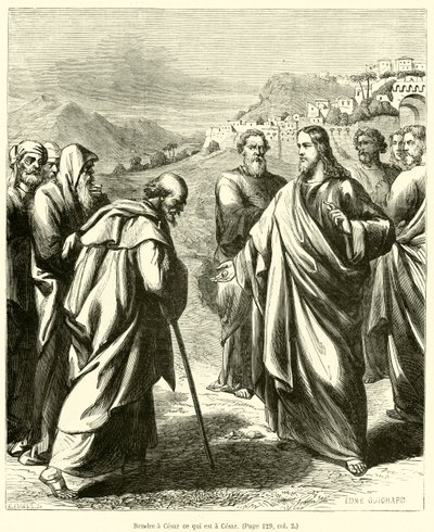 Gebt dem Kaiser, was des Kaisers ist (Gravur) von French School
