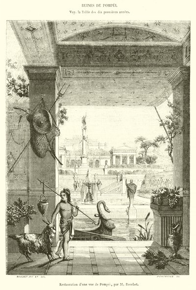 Restaurierung einer Ansicht von Pompeji von French School