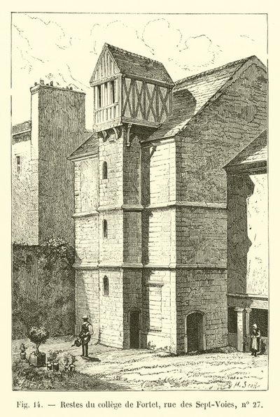 Überreste des Collège de Fortet, Rue des Sept-Voies, Nr. 27 von French School
