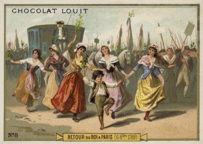 Rückkehr von König Ludwig XVI. nach Paris, Französische Revolution, 6. Oktober 1789 von French School