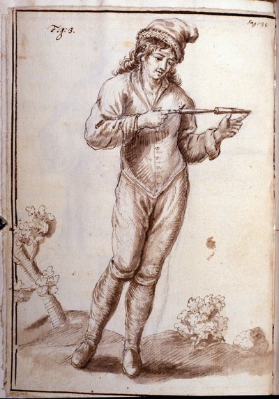 Rhabdomantie - Wünschelrutengehen - Hexerei - in „Occult physics, ou Traité de la baguette divinatoire et de son utilité pour la découverte des Quellen, der Minen, der Verstecke, der Diebe und der flüchtigen Mörder, etc.“ - von Pierre Le Lorrain (Abbé de V von French School