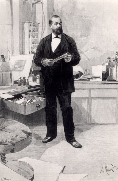 Robert Koch in seinem Labor, aus Le Monde Illustré, 29. November 1890 von French School
