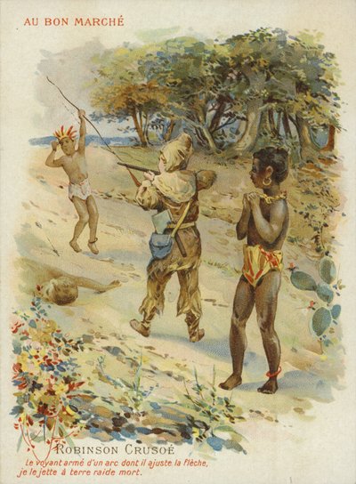 Robinson Crusoe mit Freitag von French School
