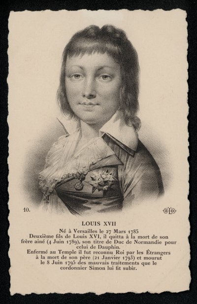 König Ludwig XVII. (Lithografie) von French School