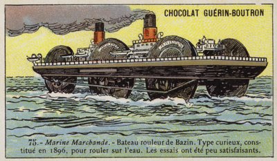 Rollerschiff entworfen von Ernest Bazin von French School