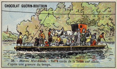 Seilfähre über die Seine, Frankreich von French School