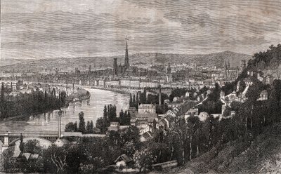 Rouen - Seine-Maritime - Gravur in „La France illustrée: Geographie, Geschichte, statistische Verwaltung“ von V.A. Malt-Brown. 1884 von French School