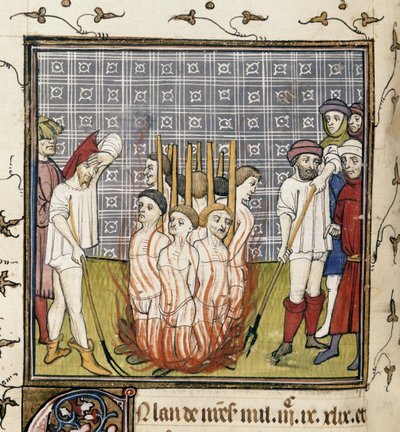 Verbrennung der Templer, Illustration aus den 