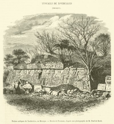 Aztekische Ruinen von Xochicalco in Mexiko von French School