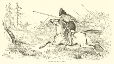 Russische Lanzenreiter (Gravur) von French School