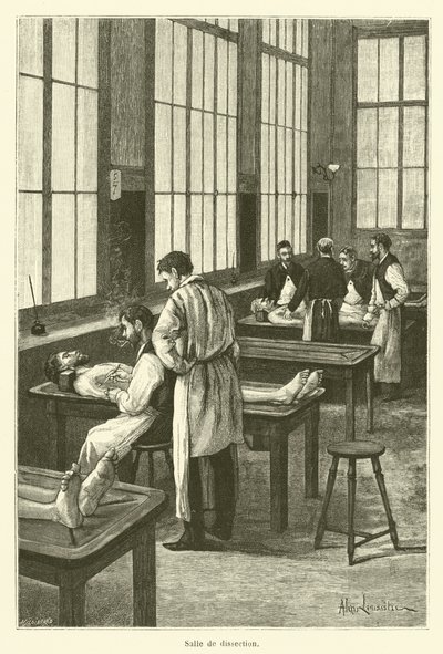 Seziersaal (Gravur) von French School