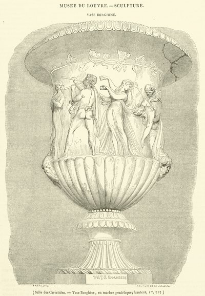 Saal der Karyatiden, Borghese-Vase aus pentelischem Marmor, Höhe 1,717 m von French School