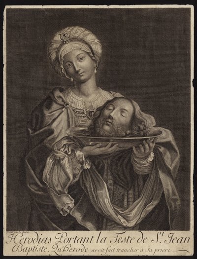 Salome trägt den Kopf von Johannes dem Täufer auf einem Teller von French School