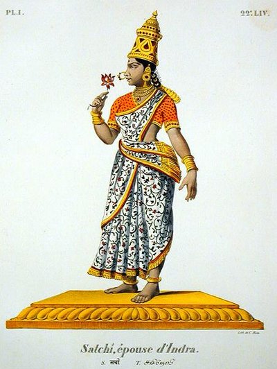 Satchi, Frau von Indra, graviert von C. de Motte (1785-1836) von French School