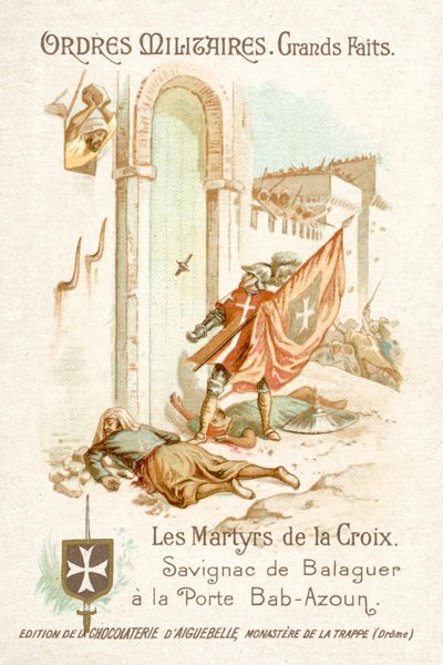 Savignac de Balaguer, Fahnenträger der Malteser, vor dem Tor von Bab-Azoun, Algier von French School