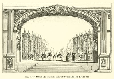 Szene des ersten Theaters, gebaut von Richelieu von French School