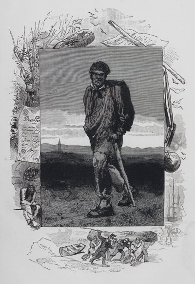 Szene aus Les Miserables von Victor Hugo: Jean Valjean von French School