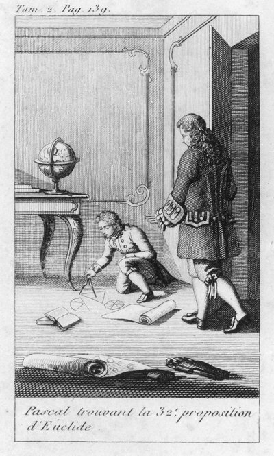 Szene aus der Kindheit von Blaise Pascal (1623-62) frühes 19. Jahrhundert von French School