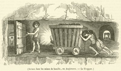 Szenen in den Kohleminen in England, Der Trapper von French School
