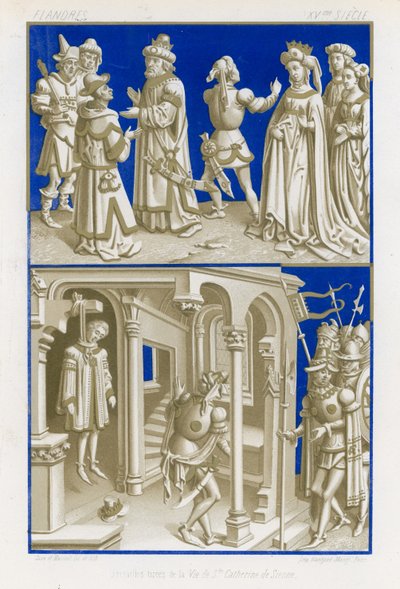 Szenen aus dem Leben der Katharina von Siena von French School