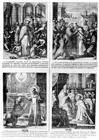 Szenen aus dem Leben des Heiligen Norbert, Gründer des Prämonstratenserordens von French School