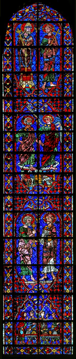 Szenen aus dem Leben des St. Peter mit Stiftern - die Geldwechsler von French School