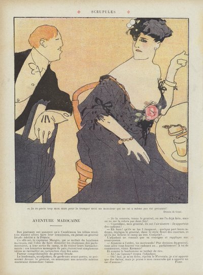 Skrupel. Illustration für Le Rire von French School