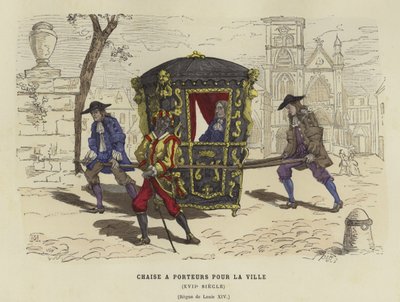 Sänfte für den Stadtgebrauch, Zeit von Ludwig XIV. von Frankreich, 17. Jahrhundert von French School