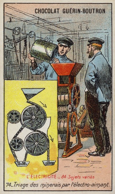 Erztrennung mit einem Elektromagneten von French School