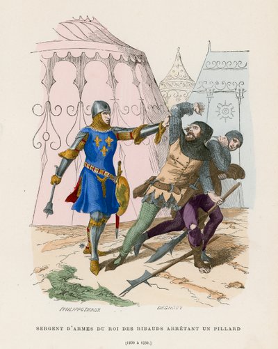 Sergeant of Arms verhaftet einen Plünderer, 1290-1330 von French School