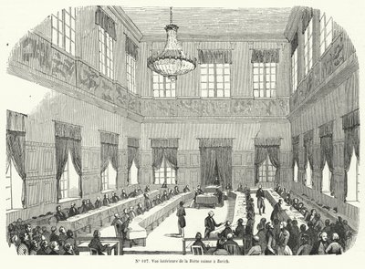 Sitzung der Tagsatzung, des Schweizer Bundesrates, in Zürich (Stich) von French School