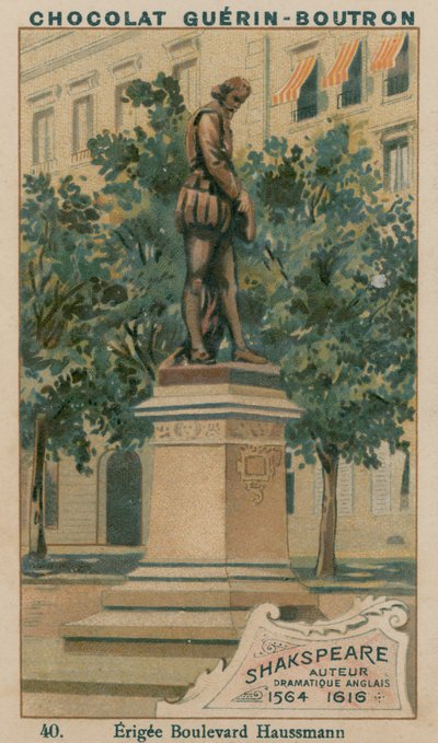 Shakespeare, englischer Dramatiker, 1564-1616, errichtet am Boulevard Haussmann von French School