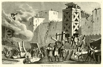 Belagerung von Jerusalem (Gravur) von French School