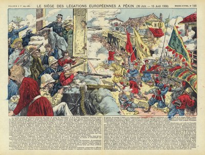 Belagerung der europäischen Gesandtschaften in Peking, Boxeraufstand, China, 20. Juni - 15. August 1900 von French School