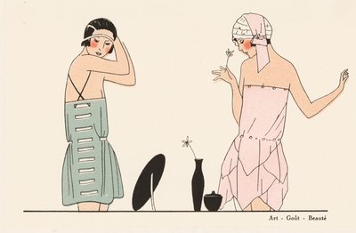 Seidenunterwäsche-Mode der 1920er Jahre von French School