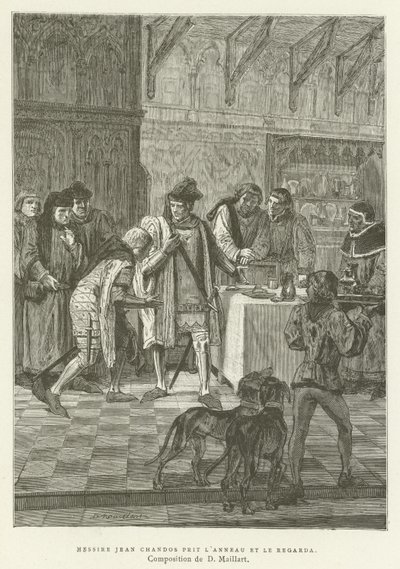 Sir John Chandos nahm den Ring und betrachtete ihn von French School