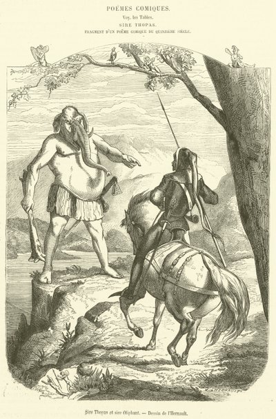 Sire Thopas und Sire Oliphant (Stich) von French School