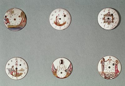 Sechs Taschenuhren mit revolutionären Symbolen verziert (Metall & Emaille) von French School