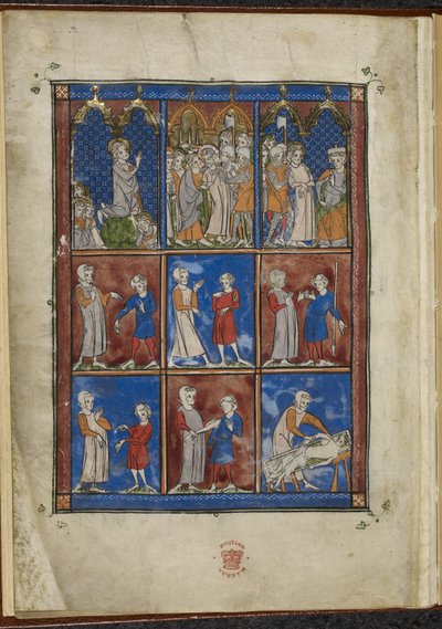 Neun Miniaturen mit biblischen und medizinischen Szenen, Chirurgia von French School