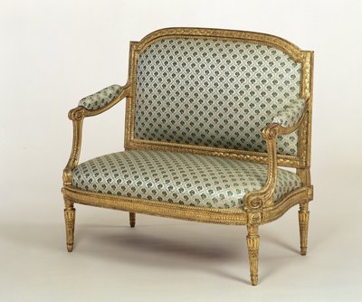 Kleine Louis XVI Settee, gestempelt von J.P. Boulard, ca. 1775 von French School