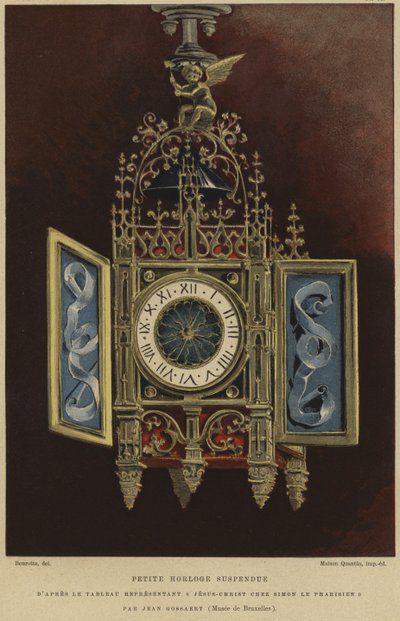Kleine Hängeuhr von French School