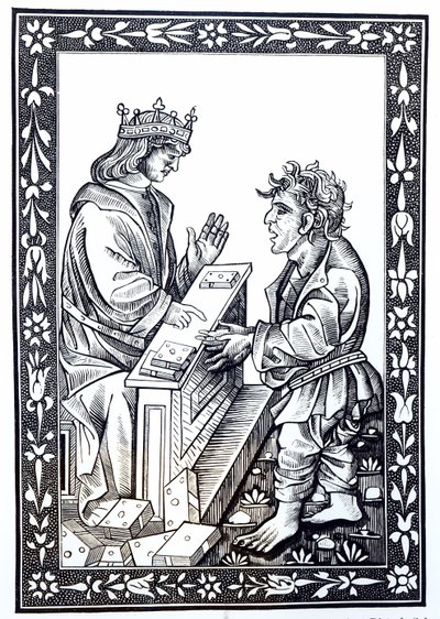Salomon und Marcoul, Illustration aus Wissenschaft und Literatur im Mittelalter und der Renaissance, geschrieben und graviert von Paul Lacroix, 1878 von French School