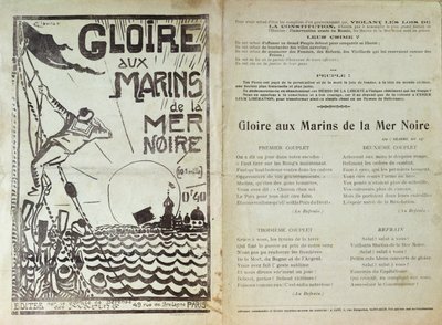 Lied zur Feier der Meuterei der russischen Matrosen im Schwarzen Meer, 1905 von French School