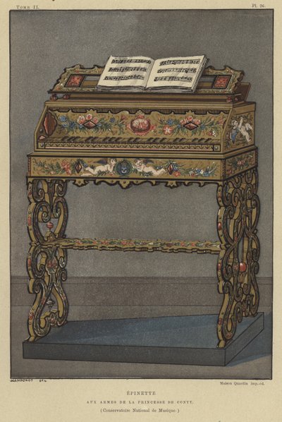 Spinett mit dem Wappen der Prinzessin von Conti von French School