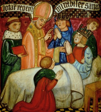 St. Sulpice vollbringt ein Wunder, indem er König Clotaire (gest. 629) heilt von French School