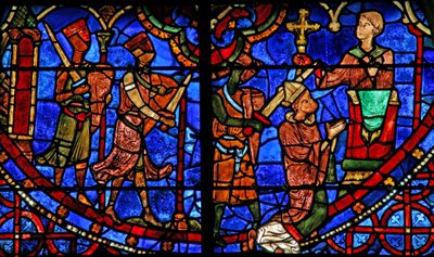 Hl. Thomas Becket betet, bevor er von 3 Rittern ermordet wird von French School