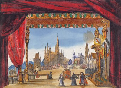 Bühnenbild für Akt V von La Juive, erstmals aufgeführt an der Pariser Oper am 23. Februar 1835 von French School