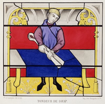 Buntglasfenster mit einem Blatt Papier, Kirche Unserer Lieben Frau von Semur von French School