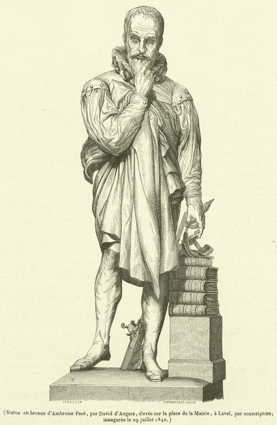 Bronzestatue von Ambroise Paré von French School